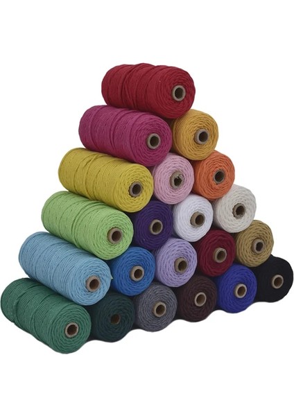 No.16 Tarzı 110 Yard 3mm Makrome Pamuk Kordon Renkli Halat Bej Bükülmüş El Sanatları Dıy Ev Tekstili Dekoratif Tedarik Makrome Dize (Yurt Dışından)