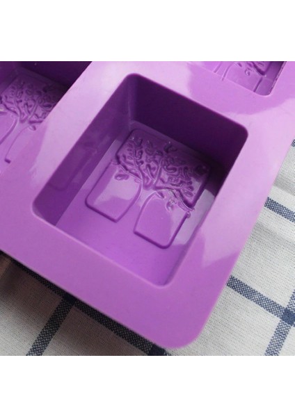 4 Kavite Dikdörtgen Hayat Ağacı Silikon Sabun Kalıbı Dıy Craft Sanat Kek Kalıbı Sabun Mum Kalıbı Için El Yapımı Silikon Kalıplar (Yurt Dışından)