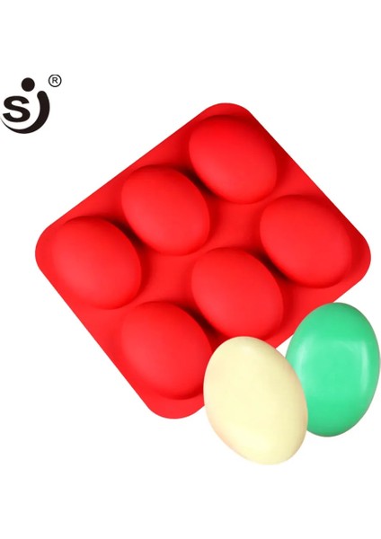 Rastgele Renk Stili Sj Dıy Silikon Kalıplar Sabun Kalıp Oval El Yapımı Sabun Yapımı Için Araçlar 3D 6 Sabun Formları (Yurt Dışından)