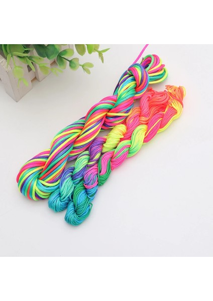 2.0mm Tarzı Makrome Naylon Kordon Kumihimo Gökkuşağı Diy El Yapımı Bilezik Halat Düğüm Takı Bulma Boncuk Shamballa Stirng Fasmıley DC01 (Yurt Dışından)