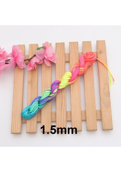 2.0mm Tarzı Makrome Naylon Kordon Kumihimo Gökkuşağı Diy El Yapımı Bilezik Halat Düğüm Takı Bulma Boncuk Shamballa Stirng Fasmıley DC01 (Yurt Dışından)
