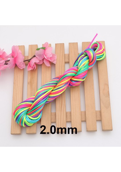 2.0mm Tarzı Makrome Naylon Kordon Kumihimo Gökkuşağı Diy El Yapımı Bilezik Halat Düğüm Takı Bulma Boncuk Shamballa Stirng Fasmıley DC01 (Yurt Dışından)