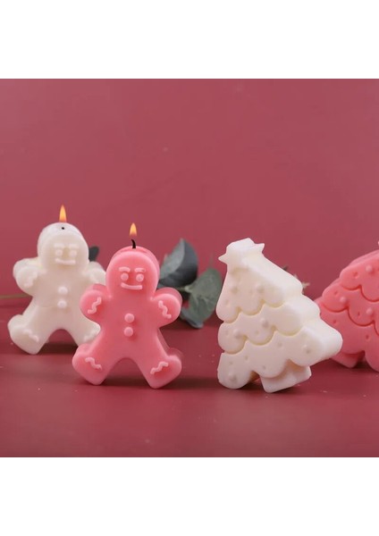 7.5X6X2.8 cm Stili 3D Noel Ağacı Aromaterapi Alçı Mum Kalıpları Zencefilli Kurabiye Adam El Yapımı Mum Pişirme Araçları Çikolata Için Silikon Kalıp (Yurt Dışından) fiyatları