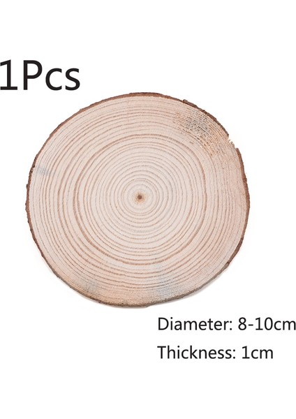 8-10CM-1 Adet Tarzı Doğal Çam Yuvarlak Bitmemiş Ahşap Dilimleri Ağaç Kabuğu ile Daireler Günlük Diskler Dıy Boyama Ahşap Tahta Düğün Parti Dekor (Yurt Dışından)