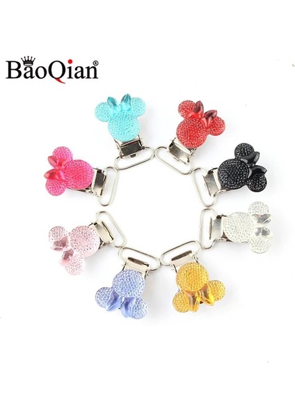 Mavi Stil 5 Adetlot El Yapımı Reçine Minnie Bebek Metal Emzik Tutucular Için Klipler Yuvarlak Klipsler Askı Dıy Çocuk Konfeksiyon Aksesuarları (Yurt Dışından) fırsatları