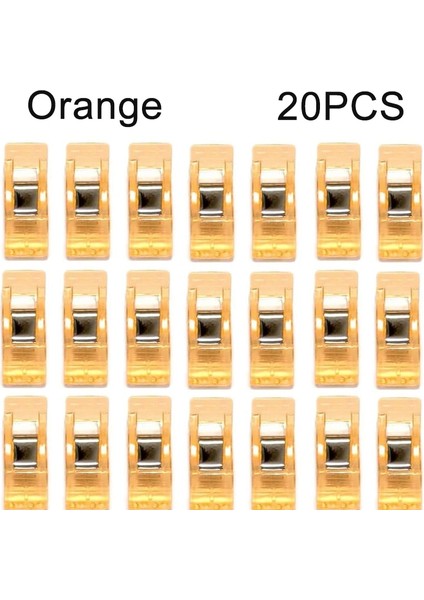 Turuncu 20 Adet Tarzı Adet Çok Amaçlı Dikiş Klipsleri Renkli Bağlama Klipsleri Plastik El Sanatları Kapitone Klipsleri Dikiş Bağlama Için Dikiş El Sanatları Kelepçeleri (Yurt Dışından)