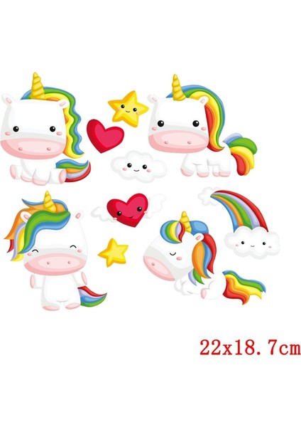 TH3095 Stili Prajna Unicorn Yamalar Giyim Için Demir On Yamalar Karikatür Yama Isı Transferi Yamalar Termal Etiket Sevimli Demir On Transfer (Yurt Dışından)