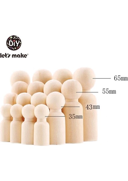 24 Renk Pigment Stili () Ahşap Peg Bebekler El Yapımı Dıy Ahşap Boş Ev Dekorasyonu Erkek Kız Bebek Bitmemiş Mini Ahşap Bebekler (Yurt Dışından)