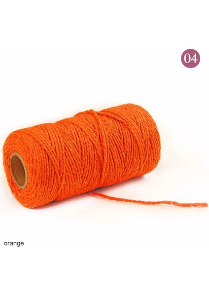 Turuncu Tarzı 100MROLL Çift Iplikli Pamuk Ipliği Dikiş Ipliği Bükülmüş Makrome Kordonu Artisan Dize Ipi Dıy Düğün Dekoru Supplieolors (Yurt Dışından)