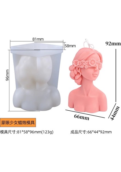 B Tarzı Yeni Kapalı Göz Kız Aromaterapi Mum Kalıbı Gözü Kapalı Tartışma Güzellik Alçı Reçine Kalıp Silikon Kalıp Mum Yapma Kalıpları (Yurt Dışından)