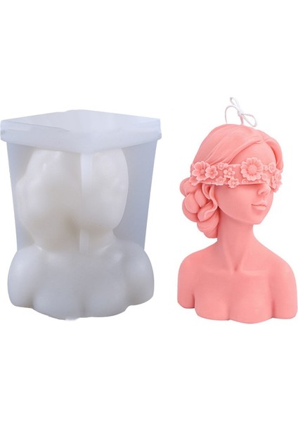 B Tarzı Yeni Kapalı Göz Kız Aromaterapi Mum Kalıbı Gözü Kapalı Tartışma Güzellik Alçı Reçine Kalıp Silikon Kalıp Mum Yapma Kalıpları (Yurt Dışından) fırsatları