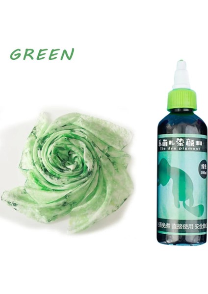 Yeşil 100ML Tarzı Soğuk Su Renkli Bir Adım Sanat Zanaat Pigment Kumaş ile Kalıcı Dekorasyon Toksik Olmayan Dıy Tekstil Boya Batik Kiti (Yurt Dışından)