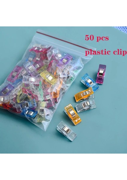 50 Adet Tarzı Ewing Klipsleri Renkli Plastik Klipsler Kumaş Kelepçeleri Kapitone Hazırlama Giysileri CL*15*10MM (Yurt Dışından)