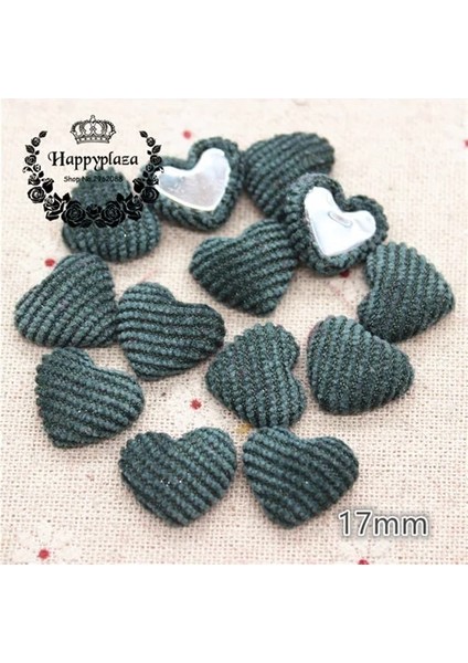 Zeytin Yeşili 50 Adet Tarzı Sıcak Satış Karışımı Renkler Kadife Kumaş Kaplı Kalp Düğmeleri Ev Bahçe Flatback Cabochon El Sanatları Scrapbooking Dıy, 14*17MM (Yurt Dışından)