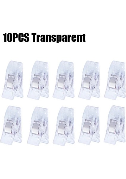 10 Adet Şeffaf Stil Dikiş Klipsleri Plastik Klipsler Kapitone Crafting Crocheting Örgü Güvenlik Klipsleri Çeşitli Renkler Bağlama Klipsli Kağıt (Yurt Dışından)