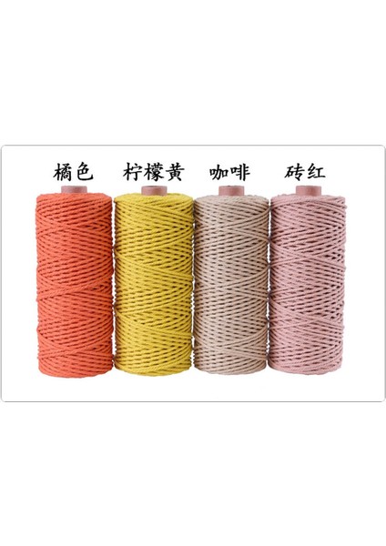 Açık Pembe Tarzı 2mm Makrome % 100% Pamuk Kordon Renkli Kordon Halat Bej Bükülmüş El Sanatları Dize Dıy Ev Tekstili Düğün Dekoratif Tedarik 110 Yards (Yurt Dışından) fırsatları