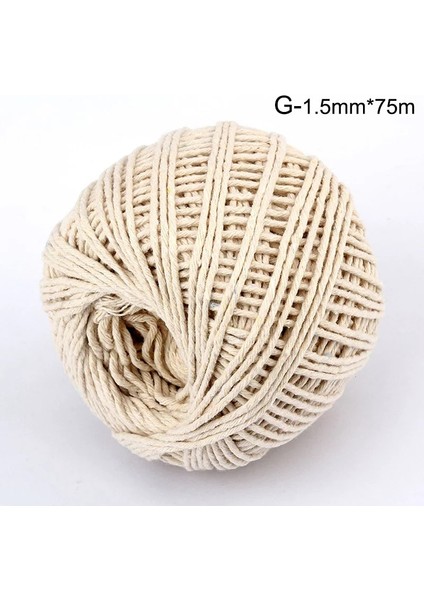 G Tarzı Dıy El Yapımı Pamuk Ipliği 1 Rulo 75 Metre Yüksek Li Halat Kırmızı Beyaz Kart Asılı Halat Hediyeler Ambalaj Sicim Dize Kordon (Yurt Dışından)