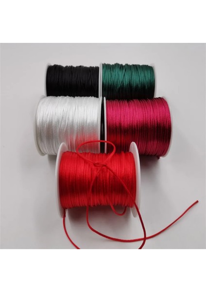 233 Zümrüt Tarzı 1mm Halat Saten Rattail Polyester Naylon Kordonlar Dize Çin Düğüm Kordon Dıy Bilezik Takı Yapımı Malzemeleri 50 Metre Rulo (Yurt Dışından)