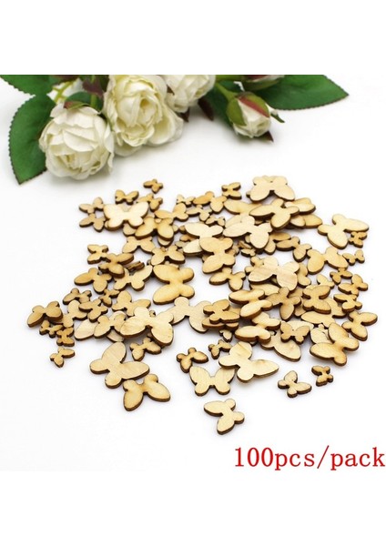 100 Adet Tarzı Karışık Boyutlu Adet Ahşap Küçük Kelebek Desen Scrapbooking Sanat Koleksiyonu El Sanatları El Yapımı Aksesuar Dikiş Ev Için (Yurt Dışından)