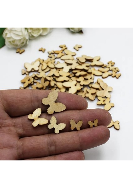 100 Adet Tarzı Karışık Boyutlu Adet Ahşap Küçük Kelebek Desen Scrapbooking Sanat Koleksiyonu El Sanatları El Yapımı Aksesuar Dikiş Ev Için (Yurt Dışından)