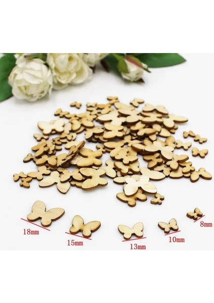 100 Adet Tarzı Karışık Boyutlu Adet Ahşap Küçük Kelebek Desen Scrapbooking Sanat Koleksiyonu El Sanatları El Yapımı Aksesuar Dikiş Ev Için (Yurt Dışından)