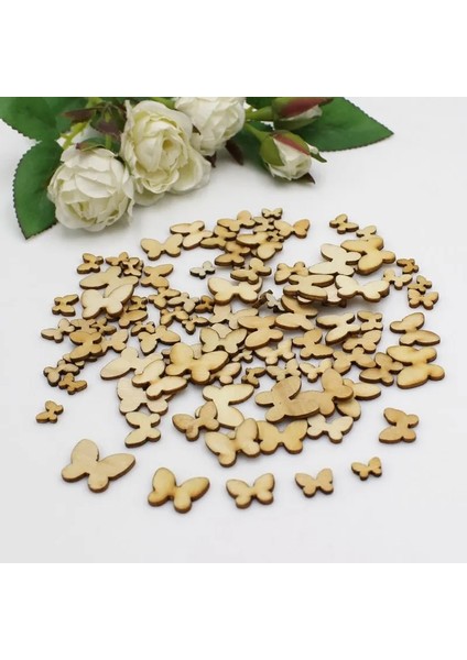 100 Adet Tarzı Karışık Boyutlu Adet Ahşap Küçük Kelebek Desen Scrapbooking Sanat Koleksiyonu El Sanatları El Yapımı Aksesuar Dikiş Ev Için (Yurt Dışından)