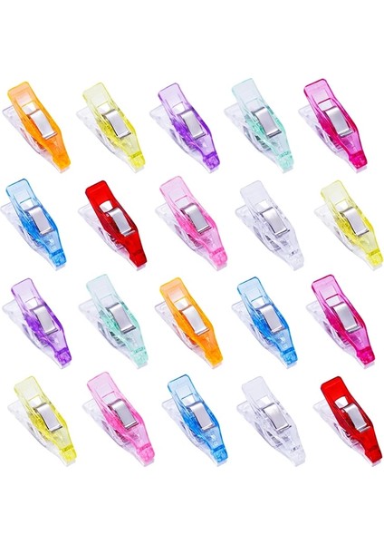 20 Adet Mavi Stil Mıusıe Kumaş Klipler Konfeksiyon Klip Plastik Klipler Patchwork Dekorasyon Için Renkli Dikiş Klipleri Kelepçe Giysileri (Yurt Dışından)