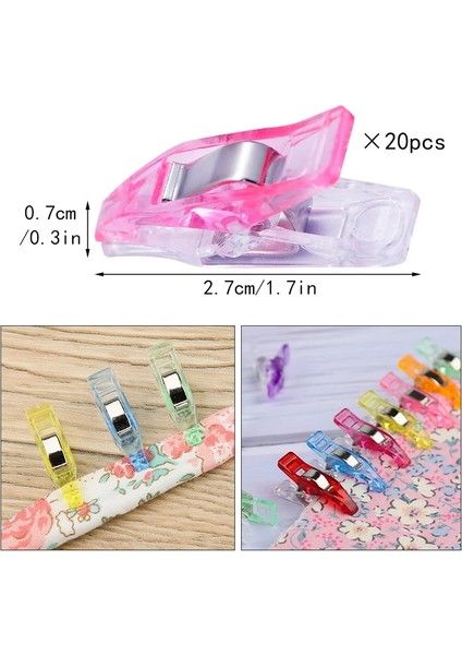 20 Adet Mavi Stil Mıusıe Kumaş Klipler Konfeksiyon Klip Plastik Klipler Patchwork Dekorasyon Için Renkli Dikiş Klipleri Kelepçe Giysileri (Yurt Dışından)
