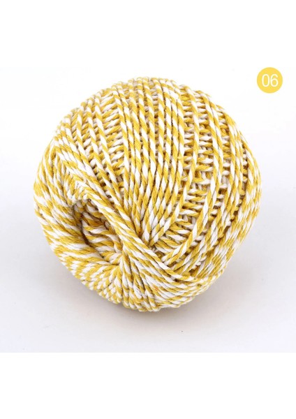 06 Sarı Beyaz Tarzı 1.5 mm Çift Renk Pamuklu Fırıncı Halat Sicim El Yapımı Aksesuarlar Için Düğün Parti Dekorasyon Hediye Dıy Kordon Sarma (Yurt Dışından)