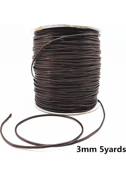 Kahverengi-3 mm Stili Mumlu Pamuk Kordon Halat Mumlu Iplik Kordon Dize Kayış Kolye Halat Takı Yapımı Için (Yurt Dışından)
