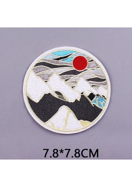 PE5562CT Stili Manzara Yama Güneş Dağ Demir On Yamalar Giysiler Için Yuvarlak Yama Giyim Ütü Çıkartmaları Için Işlemeli Yamalar Van Gogh (Yurt Dışından)