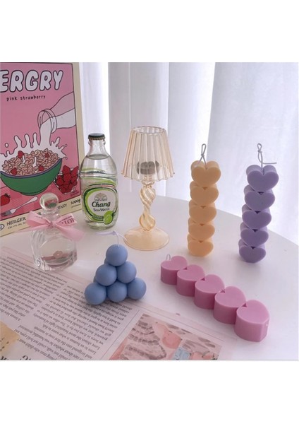 Lale Tarzı 3D Aşk Kalp Kokulu Mum Silikon Kalıp Diy Küp Alçı Sıva Konileri Şekilli Craft Kalıp El Yapımı Sabun Yapımı Ev Dekorasyonu (Yurt Dışından)
