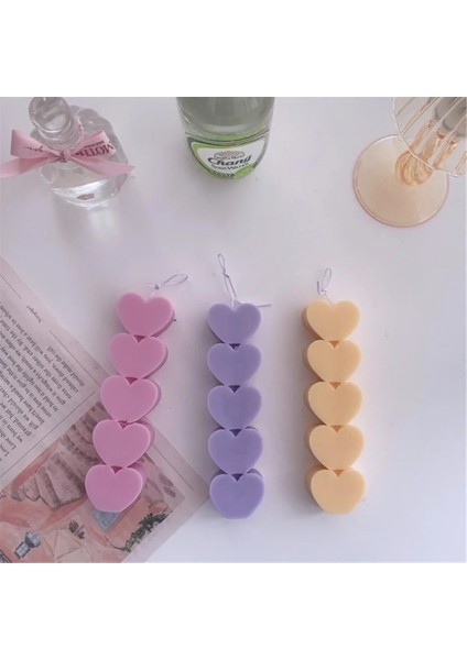 Lale Tarzı 3D Aşk Kalp Kokulu Mum Silikon Kalıp Diy Küp Alçı Sıva Konileri Şekilli Craft Kalıp El Yapımı Sabun Yapımı Ev Dekorasyonu (Yurt Dışından)