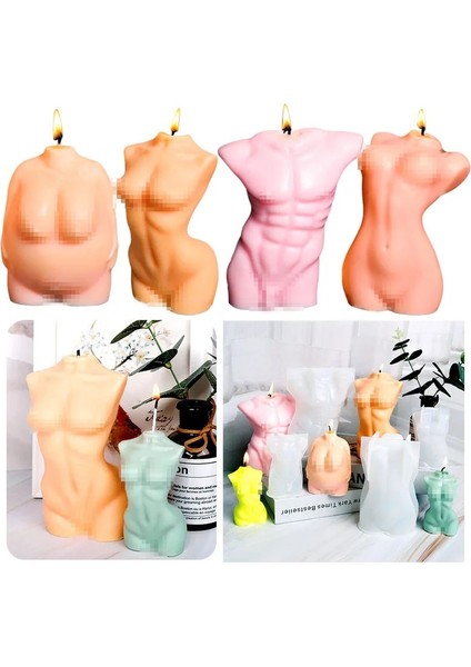 Büyük 01 Stili 3D Çekici Insan Vücudu Silikon Mum Kalıbı Dıy Portre Aromatik Mum Yapımı Alçı Sabun Reçine Kalıp Hediyeler Ev Dekor Zanaat (Yurt Dışından)