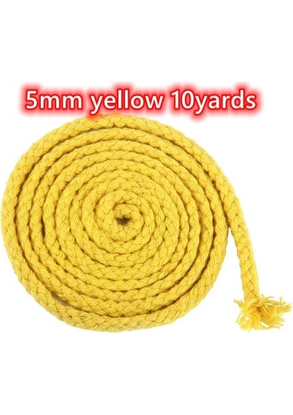5mm Sarı 10 Yards Tarzı 10 Yards 5mm Renkli Bükülmüş Kordon Halat 100% Pamuk Dokuma Halat Kordonlar Craft Dekoratif Dıy El Yapımı Çanta Ipli Kemer Aksesuarları (Yurt Dışından)