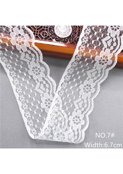 7-Genişlik 6.7cm Stili En Çok Satan 10 Yards 38 Çeşit Renk Beyaz Dantel Şerit Dokuma Bant Fransız Afrika Dantel Düğün Kumaş Dıy Giyim Hediye Sarma (Yurt Dışından)