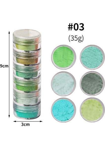 No.3 Tarzı 1 Takım Kozmetik Sınıfı Sedefli Mika Tozu Epoksi Reçine Boya Inci Pigment Dıy Takı El Sanatları Aksesuar Yapımı (Yurt Dışından)