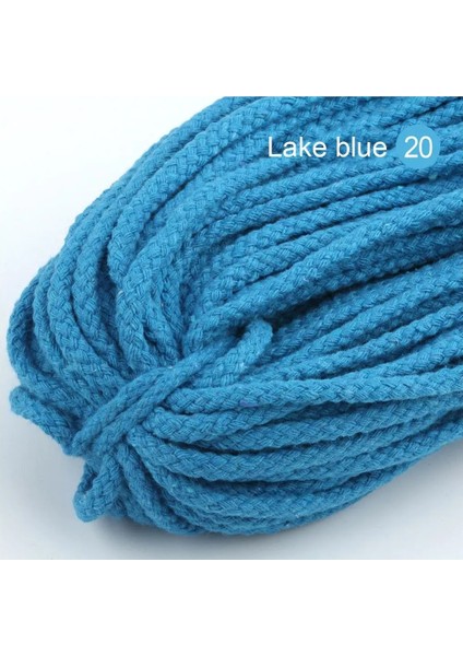 20 Göl Mavisi Stili 25 Yards 7mm Pamuk Halat El Sanatları Dekoratif Bükülmüş Kordon Halat El Yapımı Dekorasyon Için Dıy Kordon Ficelles Couleurs Iplik Kordon (Yurt Dışından)