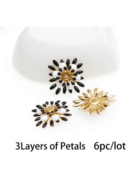 No.6 Tarzı Yeni Damla Yağ Çiçek Yapay Elmas Metal Düğme ile Flatback Dekoratif Düğmeler Giyim Dıy Dikiş Çanta Takı Aksesuarları (Yurt Dışından)