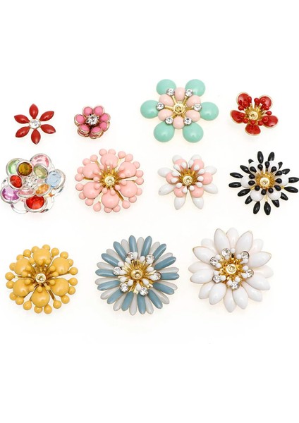 No.6 Tarzı Yeni Damla Yağ Çiçek Yapay Elmas Metal Düğme ile Flatback Dekoratif Düğmeler Giyim Dıy Dikiş Çanta Takı Aksesuarları (Yurt Dışından) fiyatları