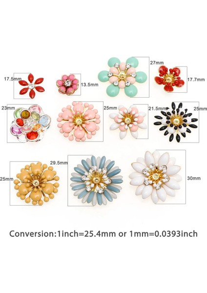 No.6 Tarzı Yeni Damla Yağ Çiçek Yapay Elmas Metal Düğme ile Flatback Dekoratif Düğmeler Giyim Dıy Dikiş Çanta Takı Aksesuarları (Yurt Dışından) fırsatları