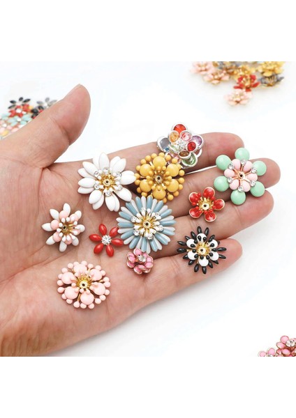 No.6 Tarzı Yeni Damla Yağ Çiçek Yapay Elmas Metal Düğme ile Flatback Dekoratif Düğmeler Giyim Dıy Dikiş Çanta Takı Aksesuarları (Yurt Dışından) indirimleri