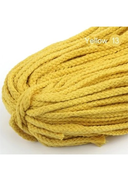 13 Sarı Stil 25 Yards 7mm Pamuk Halat El Sanatları Dekoratif Bükülmüş Kordon Halat El Yapımı Dekorasyon Için Dıy Kordon Ficelles Couleurs Iplik Kordon (Yurt Dışından)