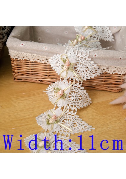 Genişlik 11CM Tarzı Dantel Şerit Düğün Dekor Elbise Çanta Dıy Dikiş Aksesuarları Boncuklu Aplike Beyaz 3D Çiçek Nakış Dantel Kumaş ve El Sanatları (Yurt Dışından)