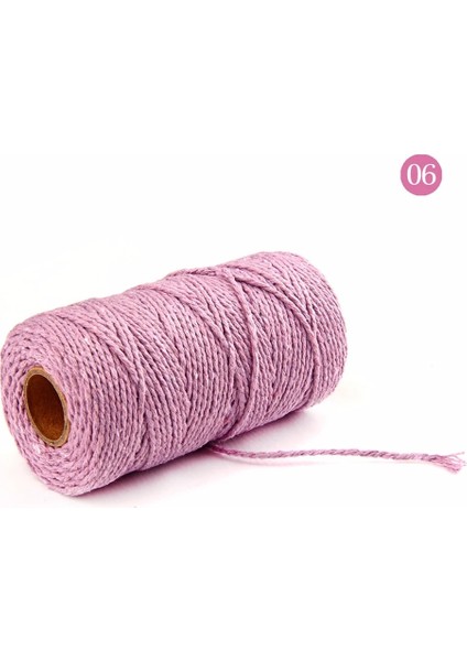06 Açık Mor Tarzı Acrame Pamuk Kordon Halat Dize Dikiş Dıy Renkli Halat Şerit Craft Iplik Sicim Ev Tekstili Düğün Parti Dekorasyon (Yurt Dışından)