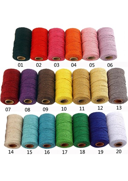 06 Açık Mor Tarzı Acrame Pamuk Kordon Halat Dize Dikiş Dıy Renkli Halat Şerit Craft Iplik Sicim Ev Tekstili Düğün Parti Dekorasyon (Yurt Dışından) fırsatları