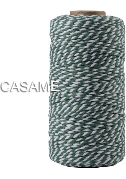 Koyu Yeşil ve Beyaz Tarzı 100 Yard 100% Saf Pamuk Bükülmüş Kordon Halat El Sanatları Makrome Artisan Dize Fırıncı Sicim Çok Renkli Pamuk Keten Halat Ev Tekstili (Yurt Dışından)