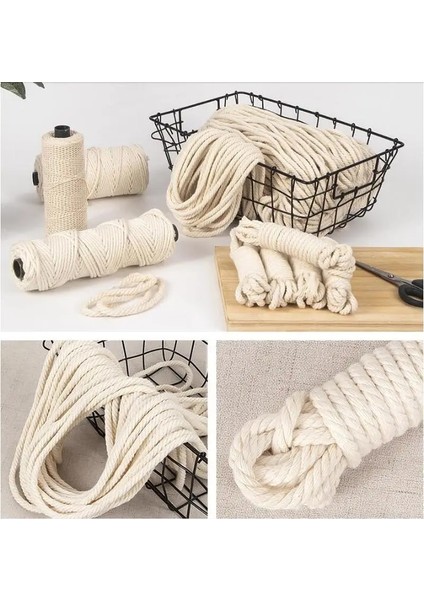 3mm 100M Tarzı mm Makrome Halat Bükülmüş Dize Pamuk Kordon El Yapımı Doğal Bej Halat Dıy Ev Düğün Aksesuarları Hediye (Yurt Dışından) indirimleri