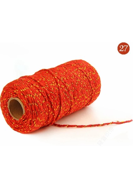 A27 Altın Kırmızı Stil Acrame Kordon Halat Iplik Sicim Dikiş Dıy Pamuk Halat Dize Şerit El Sanatları Düğün Noel Ev Tekstili Dekor (Yurt Dışından)