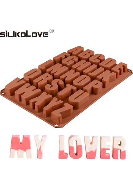 Sılıkolove 3D Sermaye Ingilizce Harfler Silikon Formu Sabun Mum Yapımı Aromaterapi Çimento Kalıp Dıy Alfabe Doğum Günü Kalıp (Yurt Dışından)